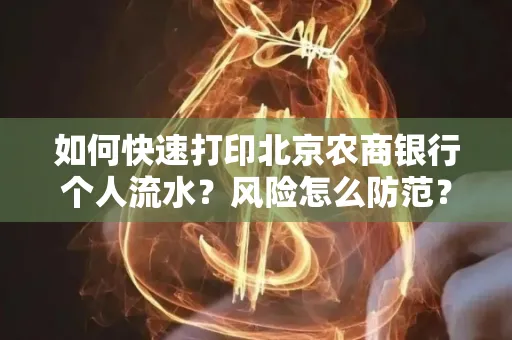 如何快速打印北京农商银行个人流水?风险怎么防范?
