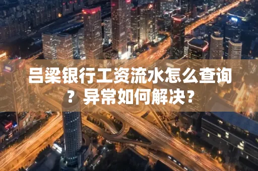 吕梁银行工资流水怎么查询?异常如何解决?